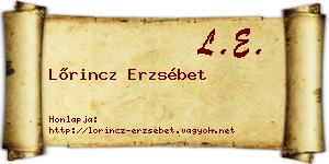 Lőrincz Erzsébet névjegykártya