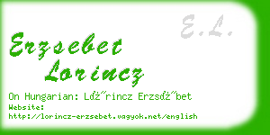 erzsebet lorincz business card